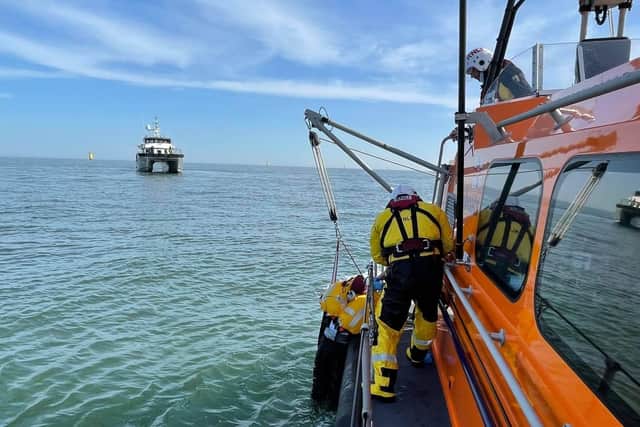 Skegness RNLI volunteers took part in a multi-agency training operation off the Skegness coast. Picture: Nick Walton RNLI Skegness