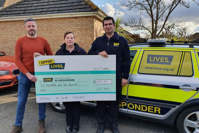 Gary Ross with LIVES First Responders, Rich and Liz.