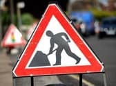 Roadworks stock image