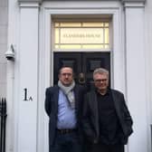 Magna Vitae Director of Partnerships, James Brindle (left), with SO Festival artistic director Jens Frimann outside Flanders House, London.