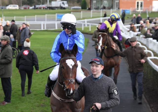 Paul Townend and Panic Attack enter the winners' enclosure at Market Rasen in January. Picture: Peter Thompson EMN-200903-153429002
