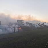 The scene of the fire at a farm in the Legbourne Road area. (Photo: Binbrook Fire Station)