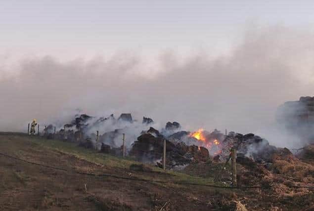 The scene of the fire at a farm in the Legbourne Road area. (Photo: Binbrook Fire Station)