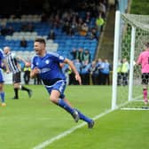 Garner celebrates his winner for Halifax.