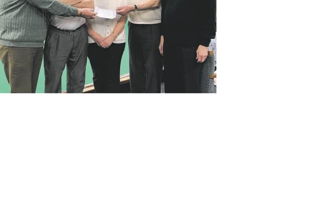 Pictured, from left are David Turner, Eric Fisher, Yvonne Turner, John Scholey and George Lancaster.