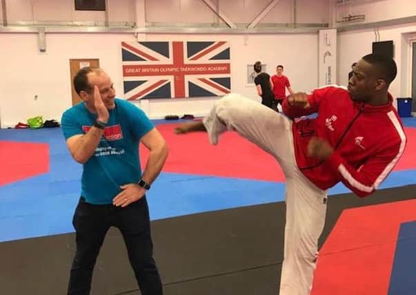 Andrew Jackson gets a warm welcome from one of GB’s Olympic hopefuls.