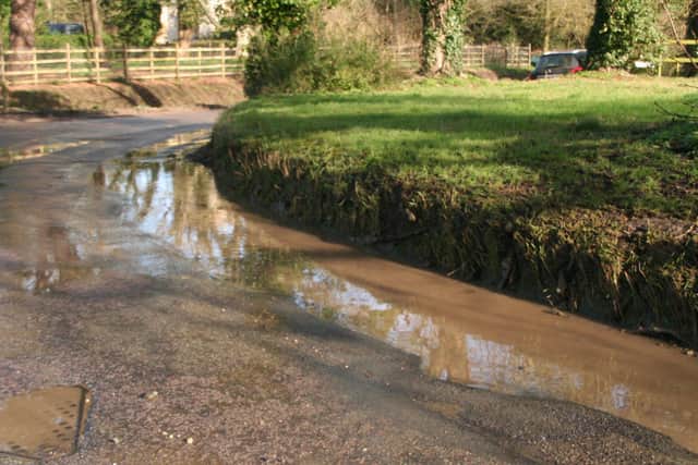 An unsuspecting motorist would be unaware of the deep hidden pothole.