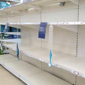 Empty shelves at Tesco in Skegness