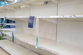 Empty shelves at Tesco in Skegness