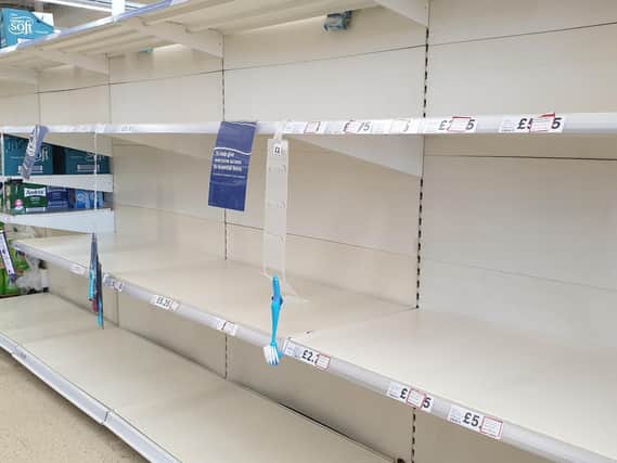 Empty shelves at Tesco in Skegness