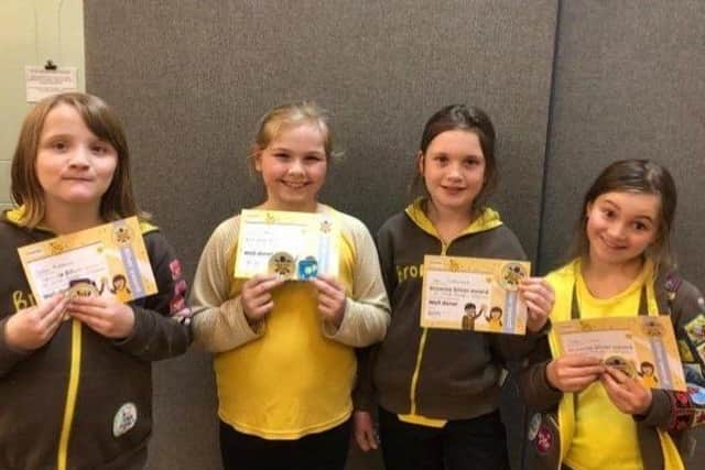 The four girls who recently received their silver awards