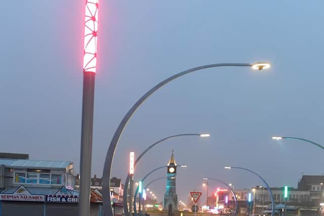 Light stacks reflect historic lighting from the 60s and 70s.