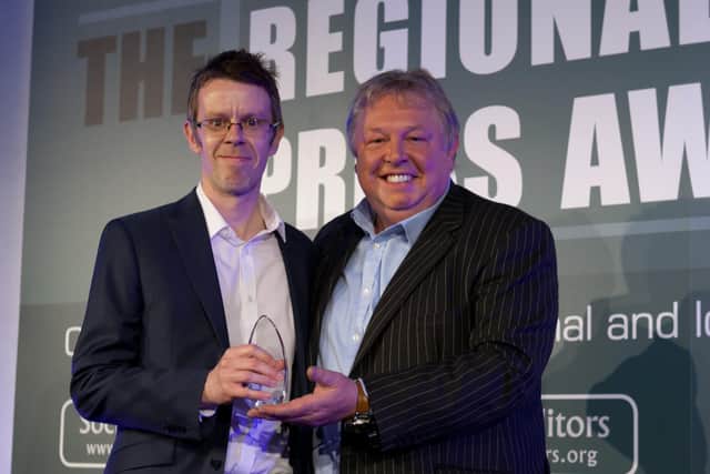 One of many highlights of a very happy time with the Melton Times - receiving my first gong at the Regional Press Awards EMN-200317-134920002