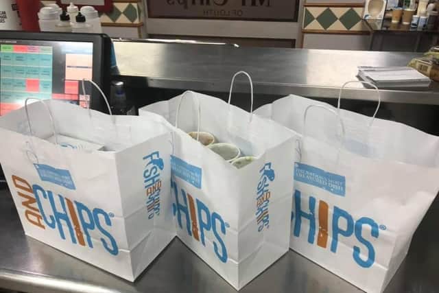 A donation of fish and chips for the medical staff at Louth County Hospital.