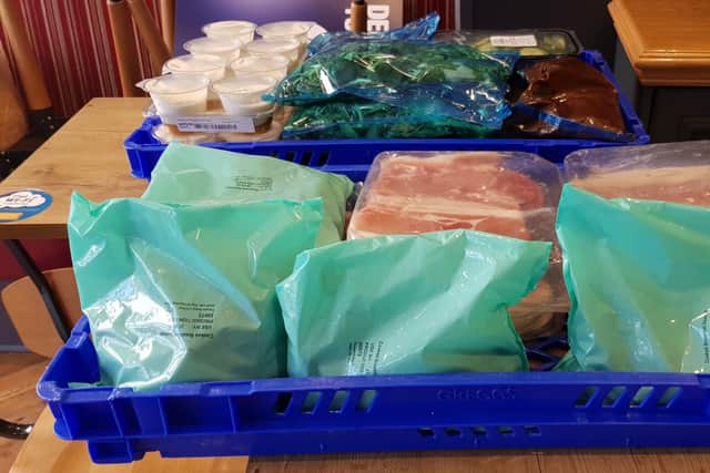 The donation from Greggs to a local homeless charity.