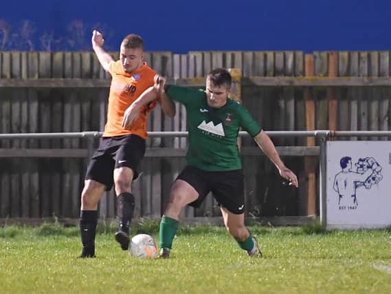 Sleaford Town versus Lutterworth in the United Counties League earlier this season.