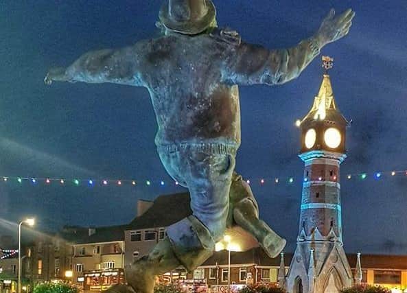 Julie Sadler posted this picture of The Jolly Fisherman in  the Compass Gardens Skegness and the Clock Tower in blue. She said was taken a while ago but she wanted to inspire and uplift people. Maybe this is how it will look when the nation honours the NHS again next Thursday.