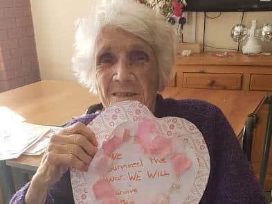 Residents at the Old Hall, Halton Holgate have been working on messages for family while in lockdown.