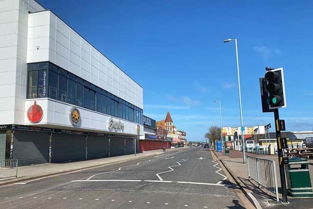 Just a week ago this street in Skegness was full of people. Photo: John Byford.