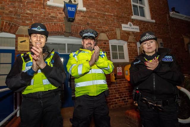 Members of the Horncastle Neighbourhood Policing Team showed their respect.