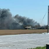 The fire at Johnson's Garden Centre this morning Picture by Charles Turner