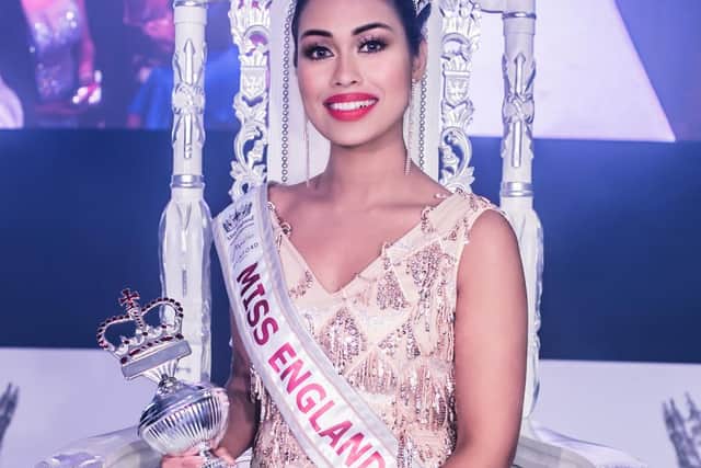 Bhasha with her Miss England crown PHOTO BY STUDIO NI PHOTOGRAPHY