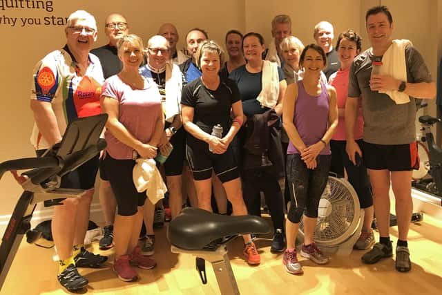 Rotary members, non-members, and local businesses donned their lycra and took to the 'Spivi' virtual cycling studio to raise funds in early March. EMN-200904-092933001