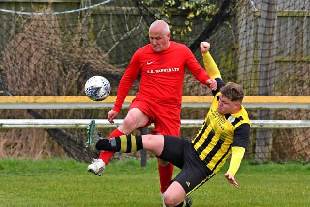James Todd in action for Coningsby at Wyberton Reserves.