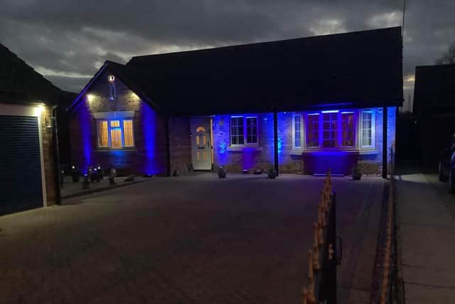 DJ Zac of LSM Discos turned his Boston house blue