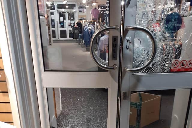 A sledgehammer was used to enter Alisons store in Skegness and steal 5,000 worth of clothing.