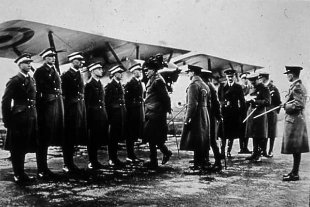 Early years - Lord Trenchard inspecting cadets at Cranwell. EMN-201004-130637001