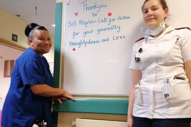Hot food was delivered to NHS workers on Tuesday night