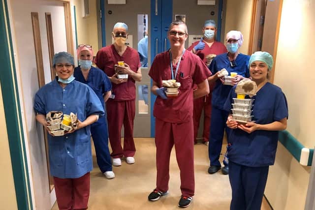 Hot food was delivered to NHS workers on Tuesday night