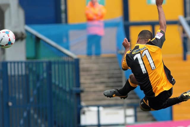 Weir-Daley nets at Stockport County. Photo: David Shipman