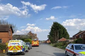 Police, fire and gas engineers attended a reported gas leak off Mareham Lane, near the Bass maltings in Sleaford. Photo: Sleaford Police EMN-201204-181119001