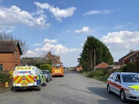 Police, fire and gas engineers attended a reported gas leak off Mareham Lane, near the Bass maltings in Sleaford. Photo: Sleaford Police EMN-201204-181119001