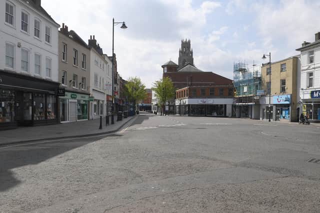A deserted Boston Market Place on Easter Sunday