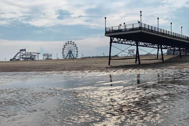 A deserted beach in Skegness over the Bank Holiday. Photo: John Byford.