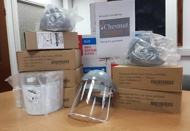 Protective gear has been donated to staff at Lincoln County Hospital and St Barnabas Hospice by Chestnut Homes.