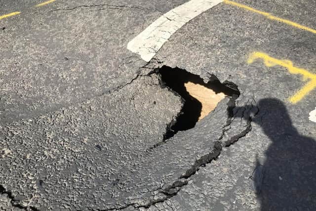 Hole in the road between Tattershall Bridge and Billinghay - police have been looking into it!