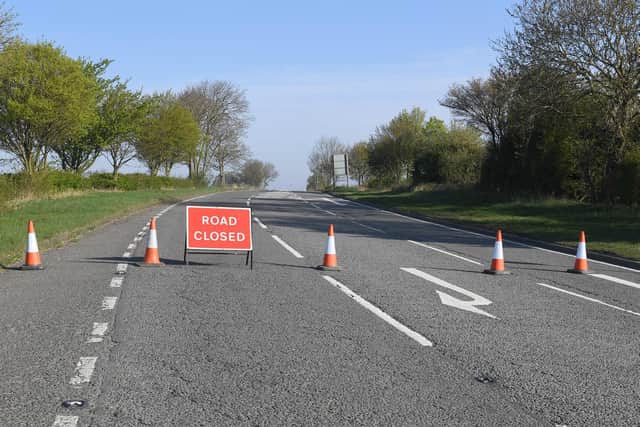 The A15 north of Sleaford was closed for several hours.