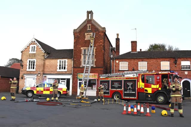 Wragby Fire Crew claps the NHS Photo John Edwards