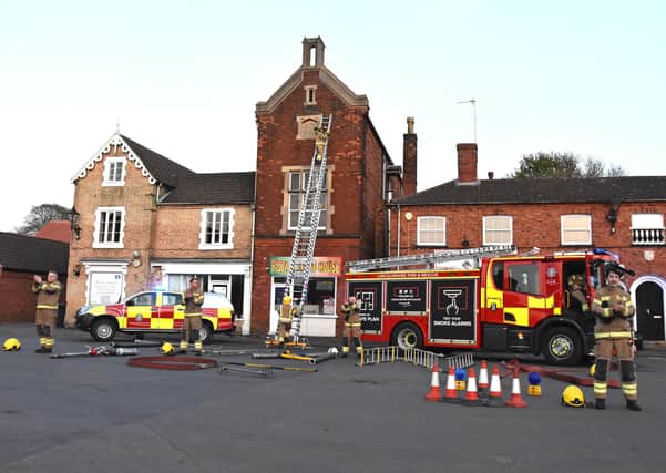 Wragby Fire Crew claps the NHS Photo John Edwards