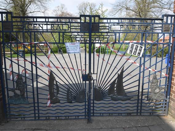 The closed gates at Boston Central Park