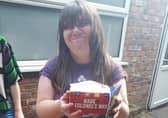 A resident at Cherry Tree Lodge enjoying a KFC 'fakeaway. EMN-200427-115651001