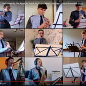 Some of the young air cadet musicians in the virtual band video. EMN-200422-142908001