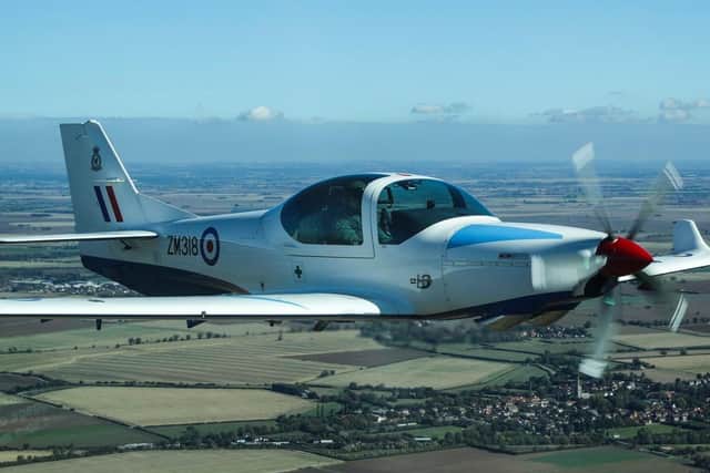Limited flying has resumed at RAF College Cranwell to refresh instructors' skills after grounding flights due to social distancing rules. Photo: MOD EMN-200422-111931001