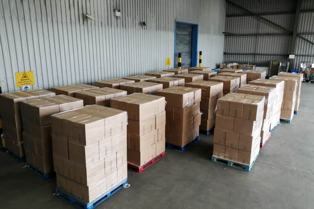 Food boxes ready to be delivered.