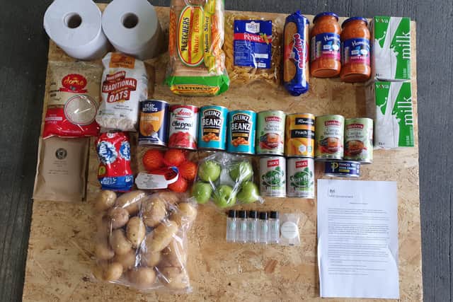 Products contained within a care pack.
