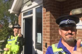It’s a thumbs up from PCSO Nigel Wass and PC Kelly Palmer, the latest recruit to Horncastle’s Neighbourhood Police Team